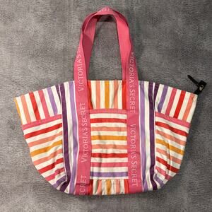 Victorias Secret Pastel Striped Tote Bag